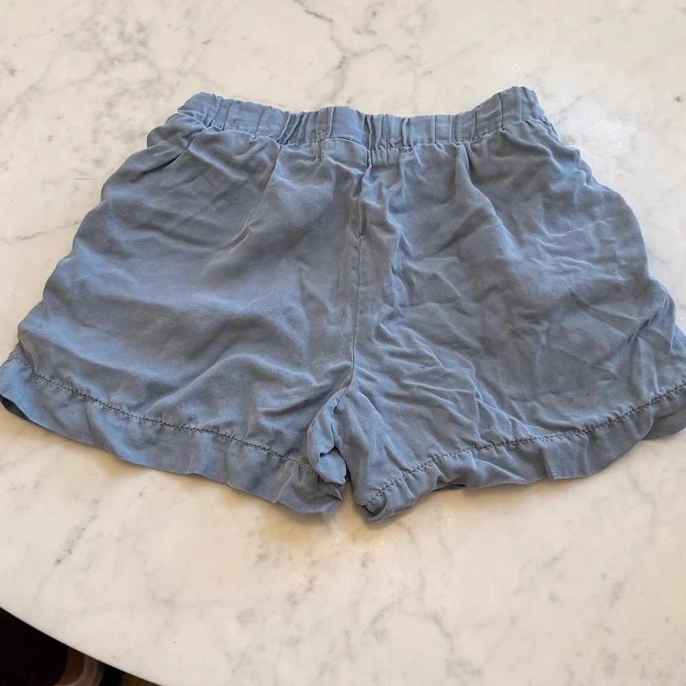 Bella Dahl Girls Soft Blue Ruffle Shorts Size 8 Boho Pull On